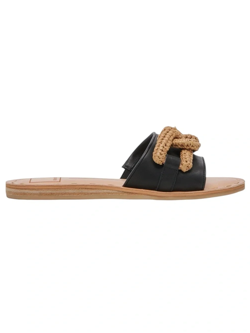 DOLCE VITA Desa Braided Chain Slide Sandals - Black and Tan Size 9.5 — Worn 1X - Picture 8 of 14